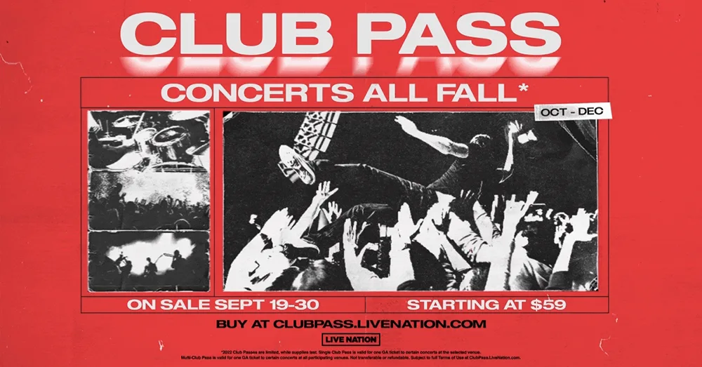 Club Pass promotional image | Live Nation Introduces Club Pass, a Season Pass for Concerts | Live Music Diary