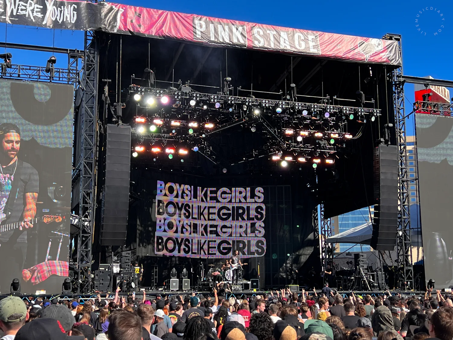 Boys Like Girls performing on the Pink Stage at When We Were Young 2022 | When We Were Young Festival Weekend 2 Review | Live Music Diary